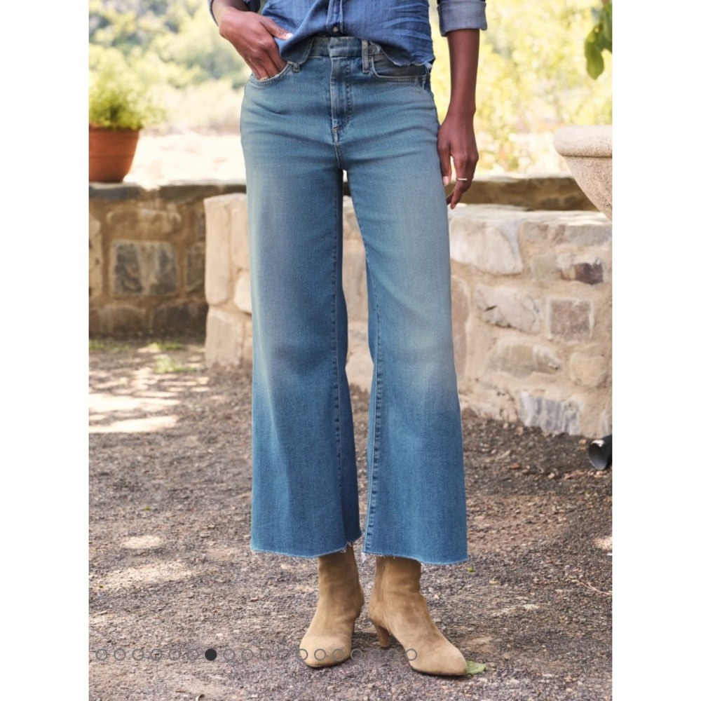 Frank & Eileen GALWAY 1972 Wash Italian Dream Denim Wide Leg Crop Jeans 31